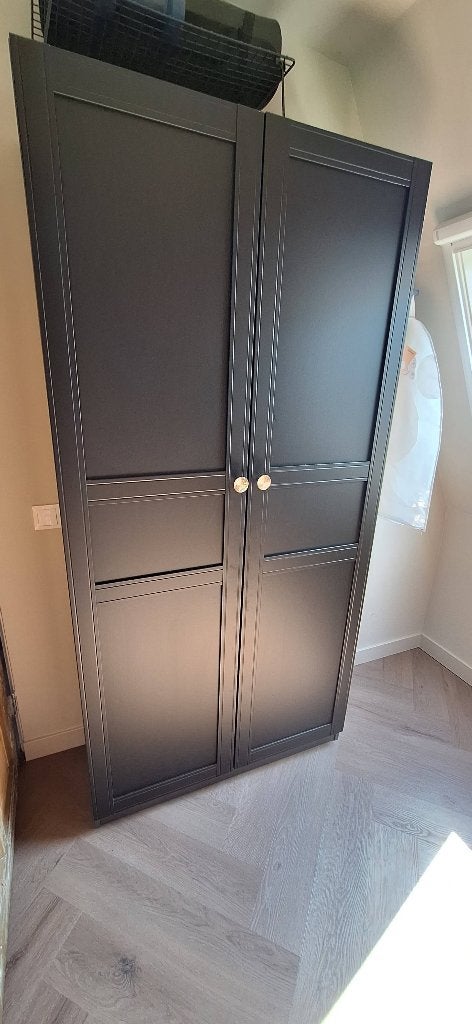 Pax kast grijs antraciet deur Flisberget 100x40x201, Huis en Inrichting, Ophalen, 200 cm of meer, 50 tot 100 cm, Zo goed als nieuw