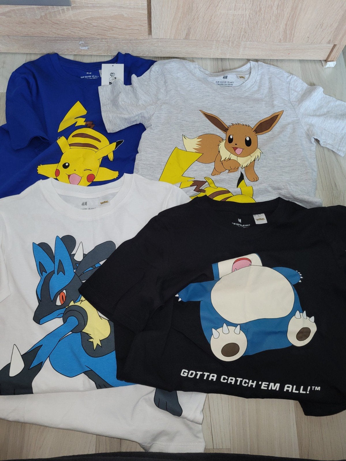 Nieuwe Pokémon T-shirts maat 122-128 (H&M), Kinderen en Baby's, Kinderkleding | Maat 128, Jongen of Meisje, H&M, Nieuw, Ophalen of Verzenden