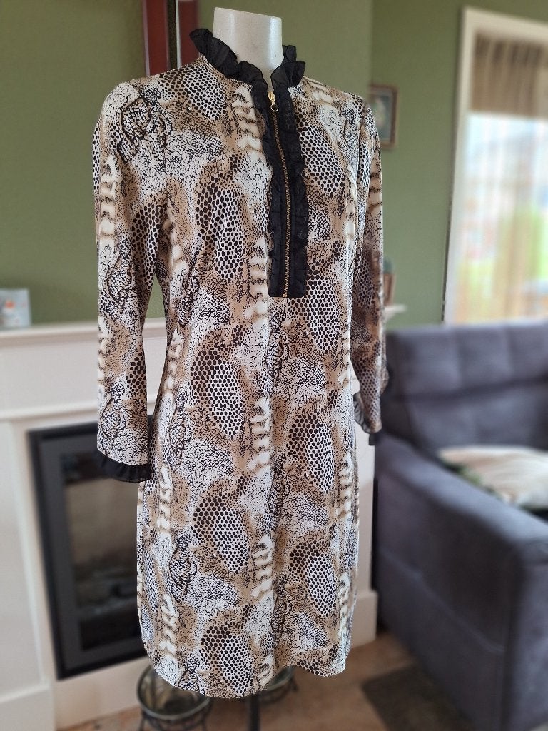 K-Design diverse dieren printen jurk L, Kleding | Dames, Jurken, K-design, Zwart, Maat 42/44 (L), Ophalen of Verzenden