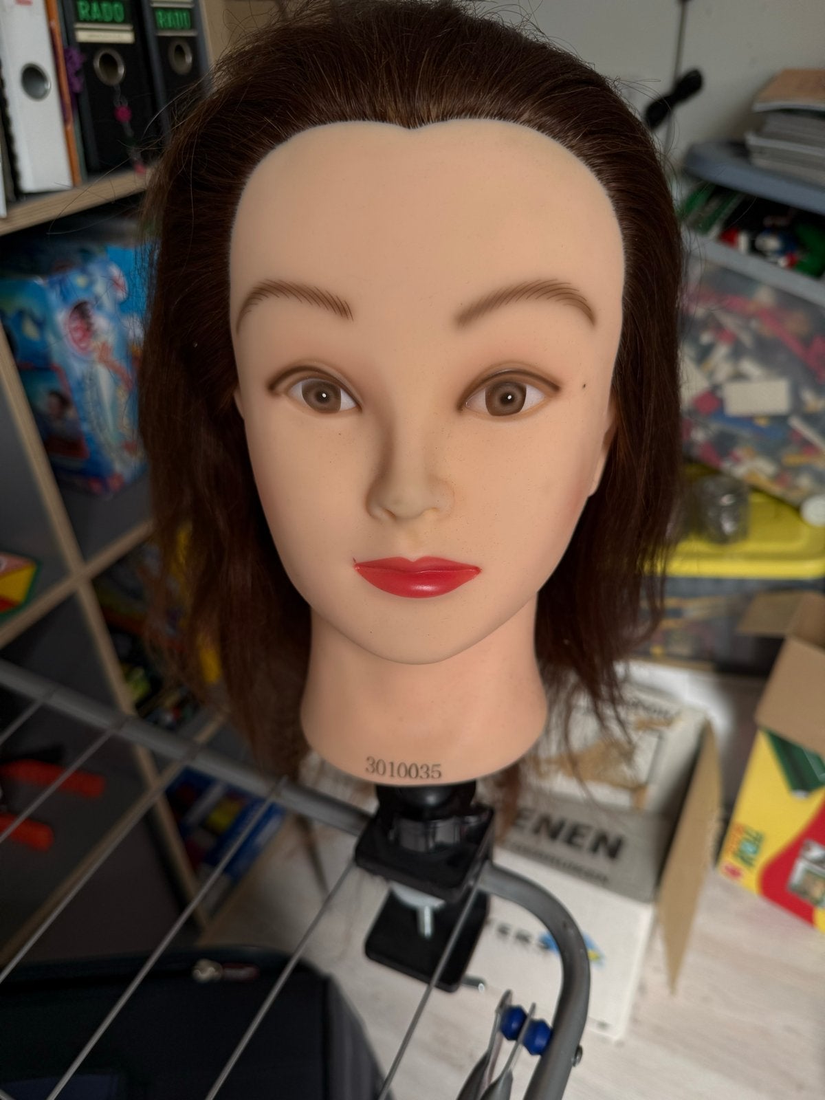 Kappers oefenhoofd met haar en accessoires, Ophalen of Verzenden, Gebruikt, Overige typen