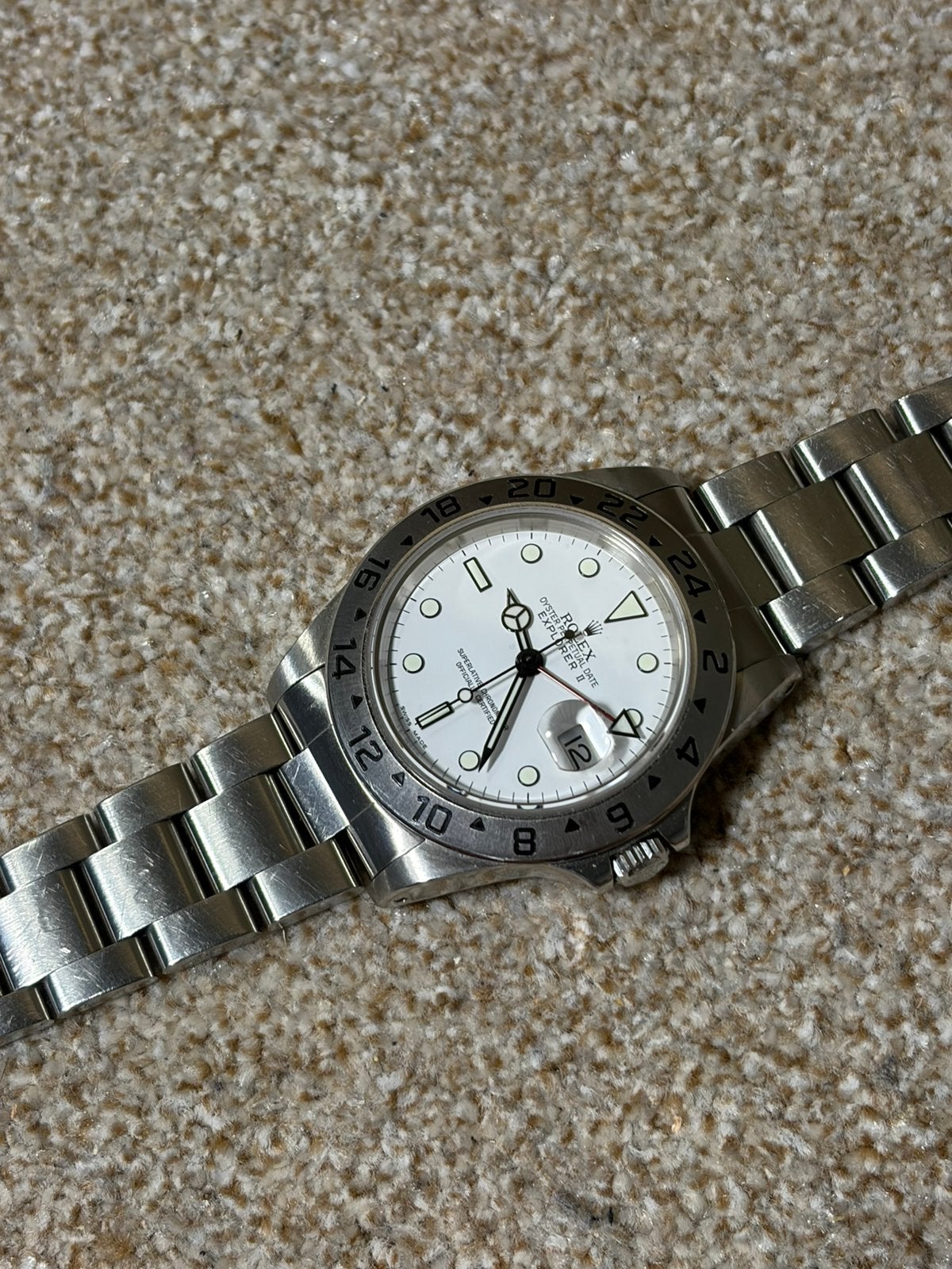 Rolex Explorer II 16570 Polar, Staal, Gebruikt, Polshorloge, Ophalen of Verzenden