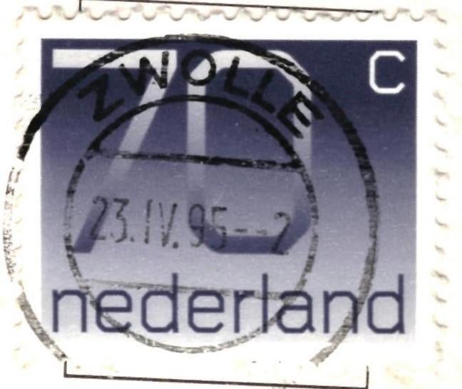 40620 Zwolle Ov 80+ Gelopen met postzegel, Ophalen of Verzenden, 1980 tot heden, Gelopen, Overijssel