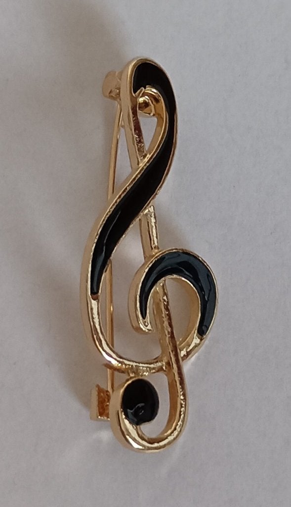 Muzieksleutel broche, Sieraden, Tassen en Uiterlijk, Overige materialen, Overige kleuren, Minder dan 4 cm, Nieuw
