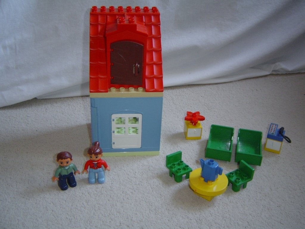 duplo Blauw huis met toebehoren, Ophalen of Verzenden, Gebruikt, Duplo