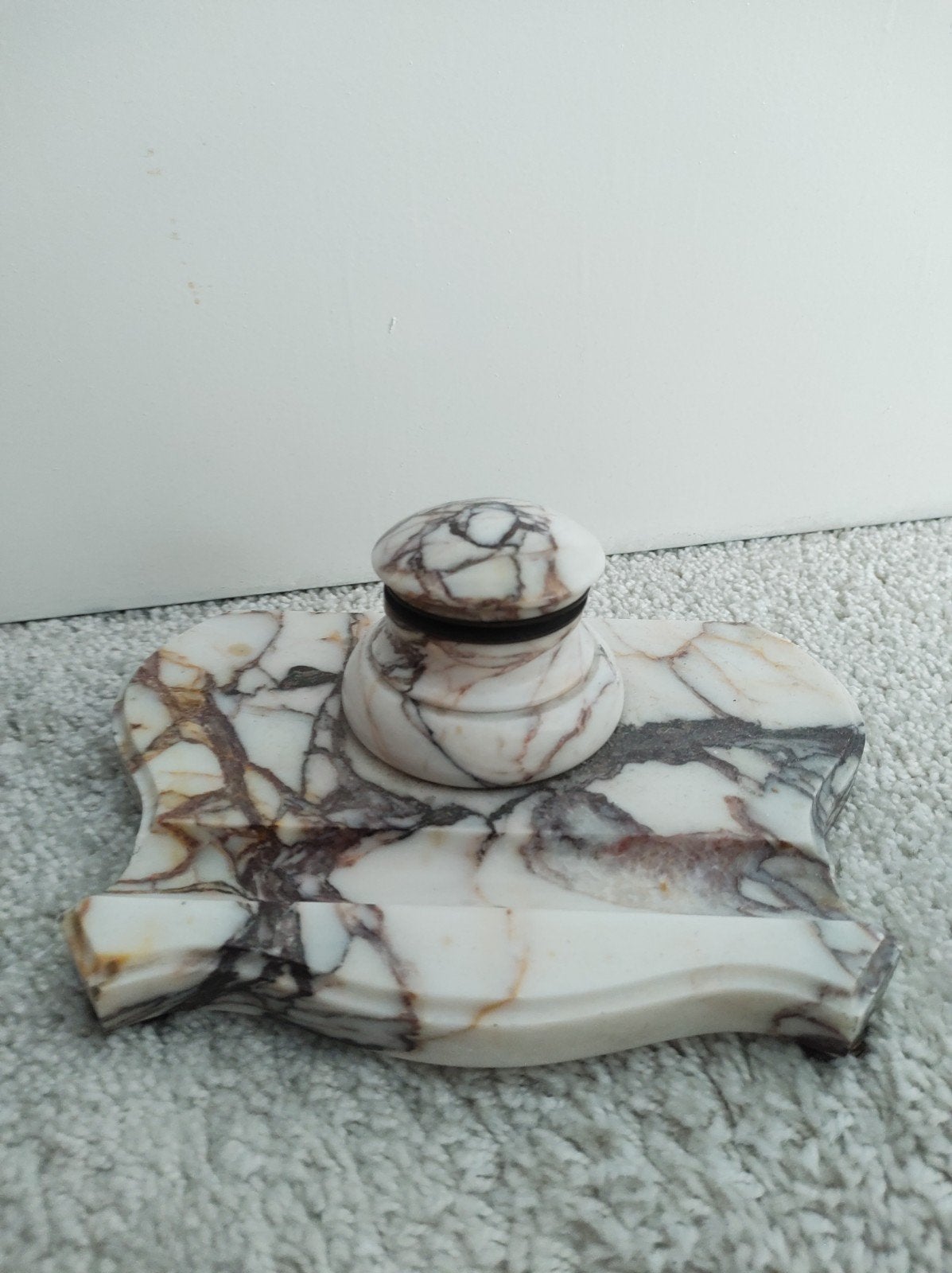 marmeren inktpot vintage, Ophalen of Verzenden