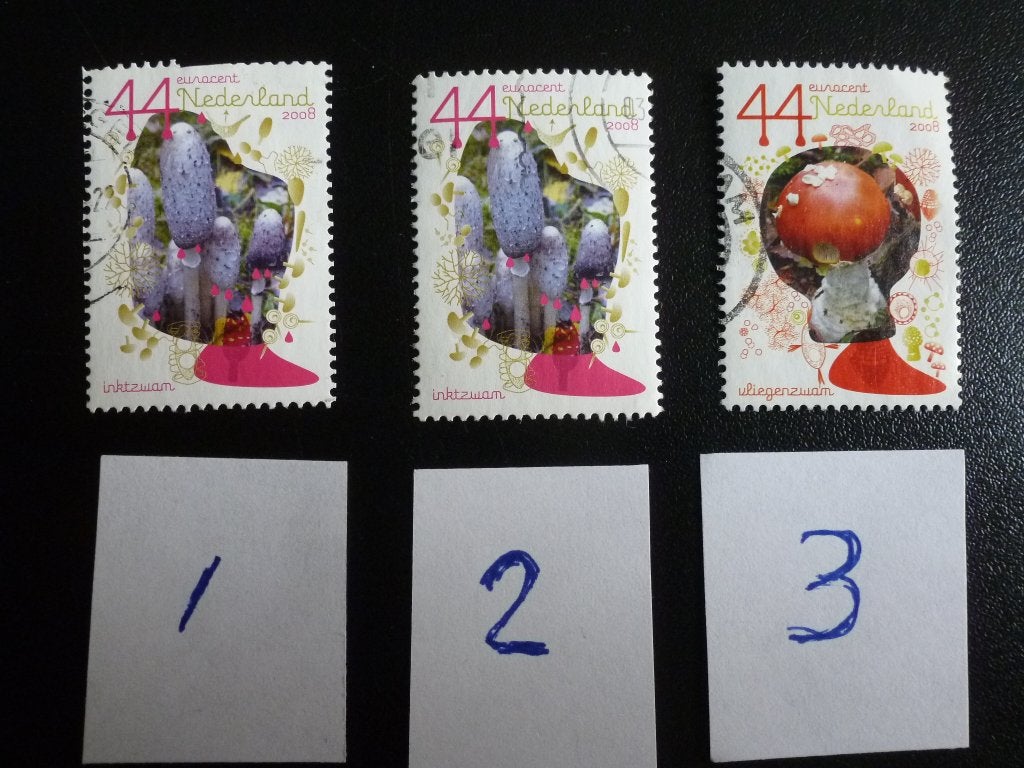 Nederland 2008. Ned. Mycologische Vereniging. Losse zegels., Verzenden, Gestempeld
