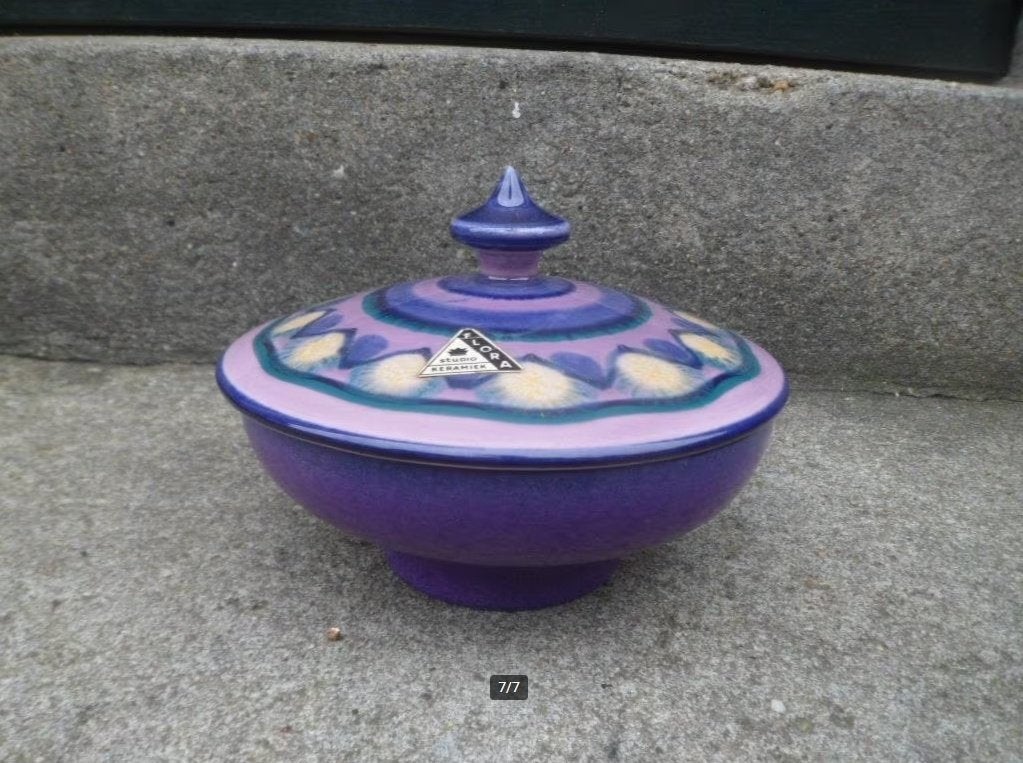 DEKSELPOT FLORA Gouda Holland decor Lila 15 cm. bonbonnière, Ophalen of Verzenden