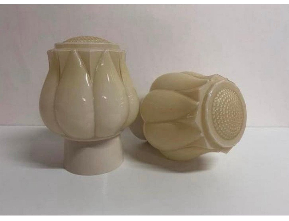 fraaie Thabur crème vintage lamp ‘Tulp in bloei’ Art Deco, Thabur, Zo goed als nieuw, Plafondlamp, E27 (groot)