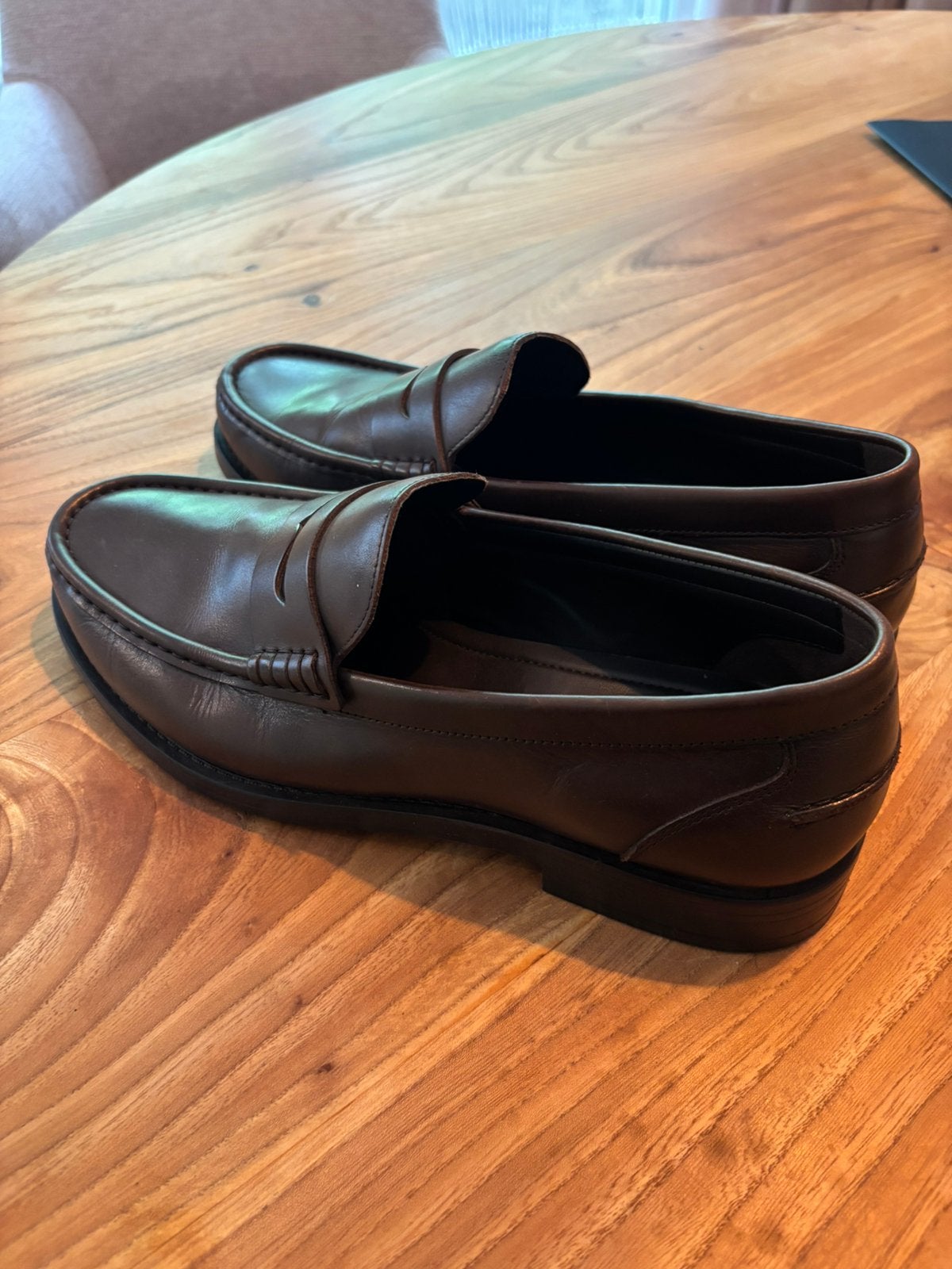 Zara loafers bruin leer maat 44, Verzenden, Zo goed als nieuw, Bruin, Loafers