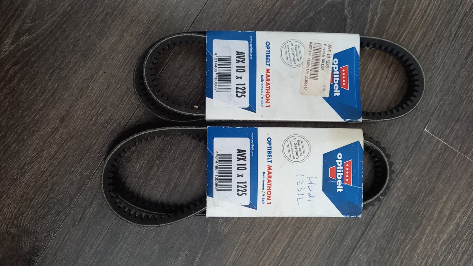 Optibelt V-snaar AVX 10 x 1225- 2 stuks - Nieuw in verpakkin, Verzenden, Nieuw