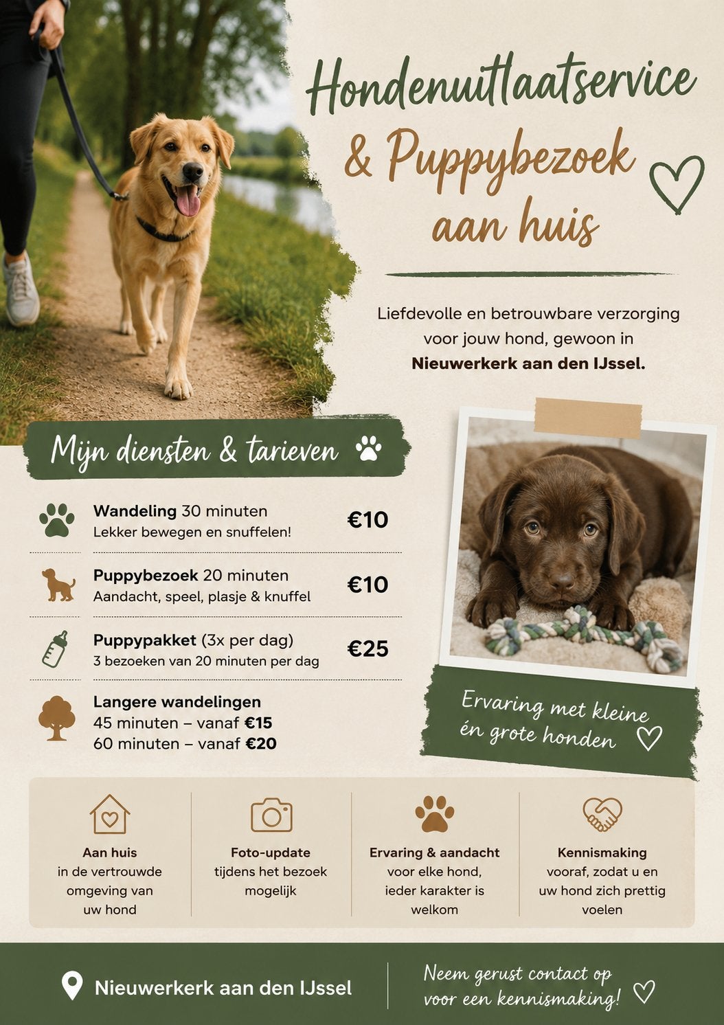 Hondenuitlaatservice & Puppybezoek, Dieren en Toebehoren, Ophalen, Nieuw
