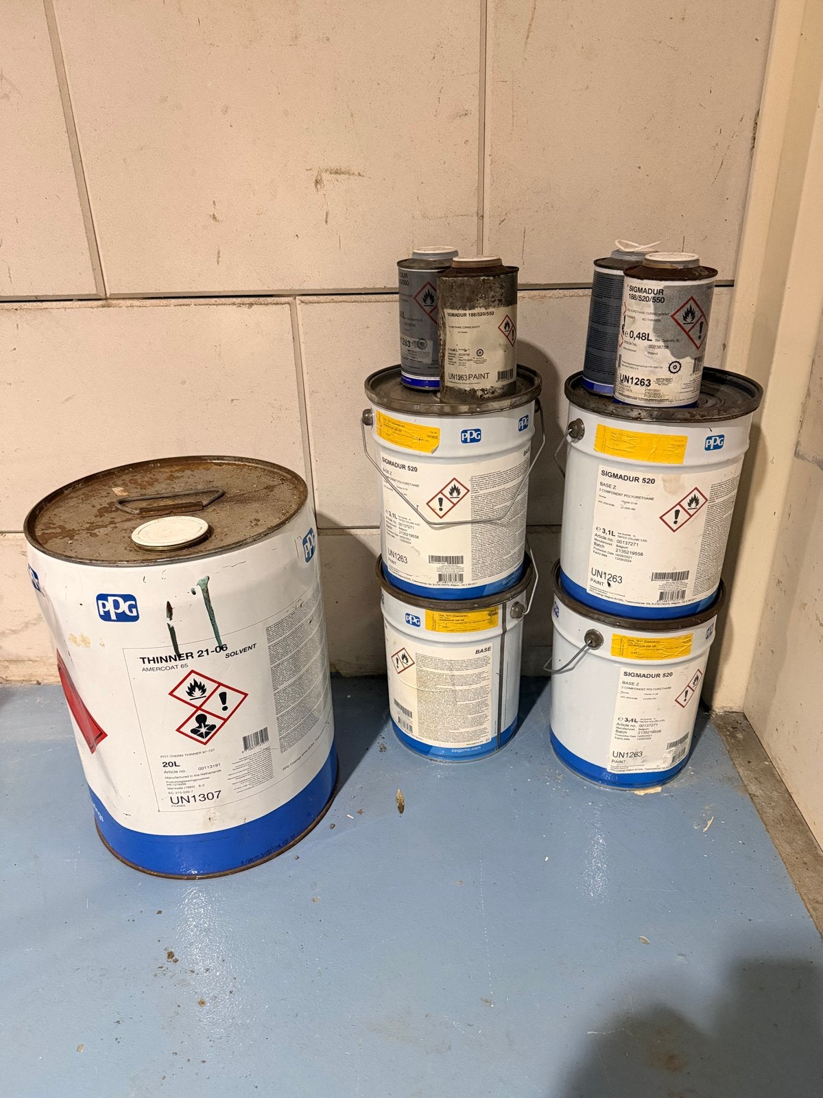 PPG Sigmadur 520 Ijzergrijs en Thinner 21-06, Ophalen, Gebruikt, Overige kleuren, Verf