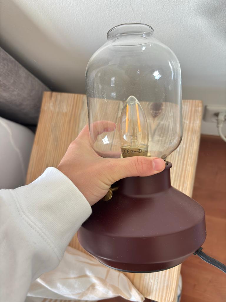 2 IKEA Tärnaby lampjes - zo goed als nieuw, Huis en Inrichting, Lampen | Tafellampen, Ophalen, Zo goed als nieuw, Glas, Minder dan 50 cm