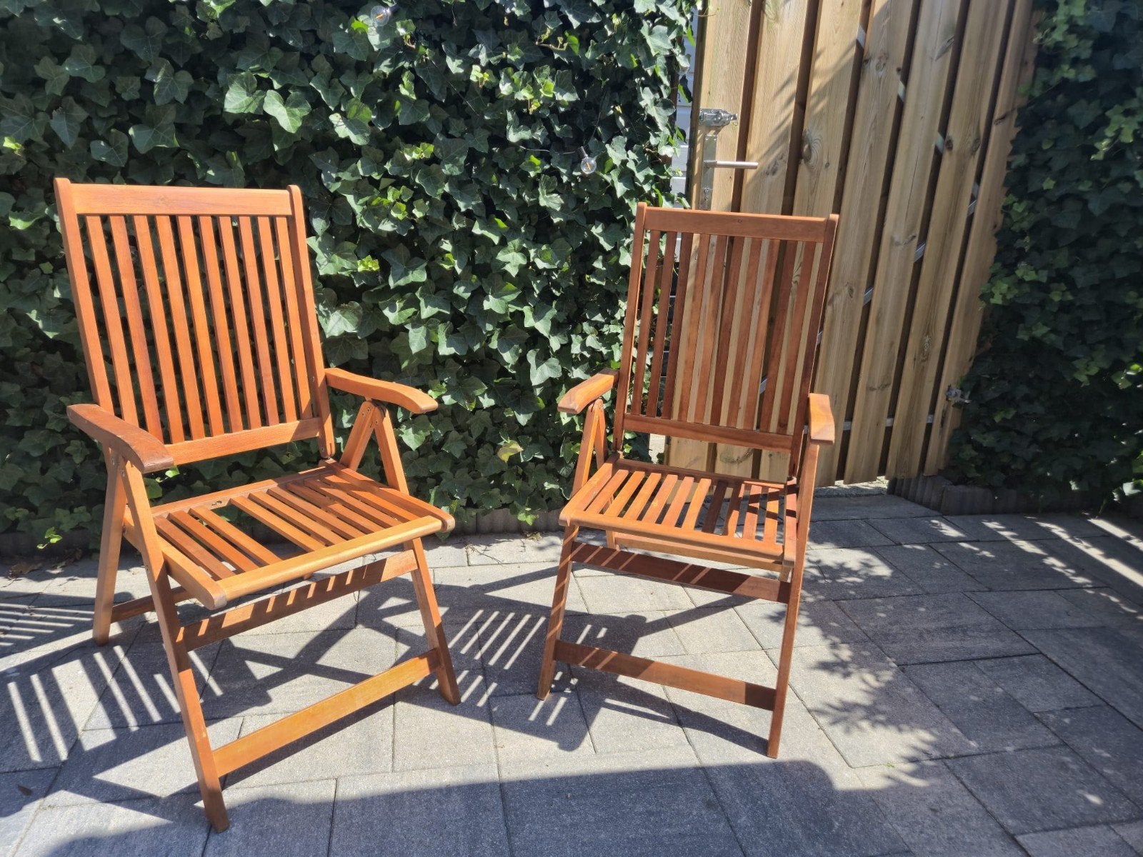 Twee mooie Teak tuinstoelen, Tuin en Terras, Ophalen