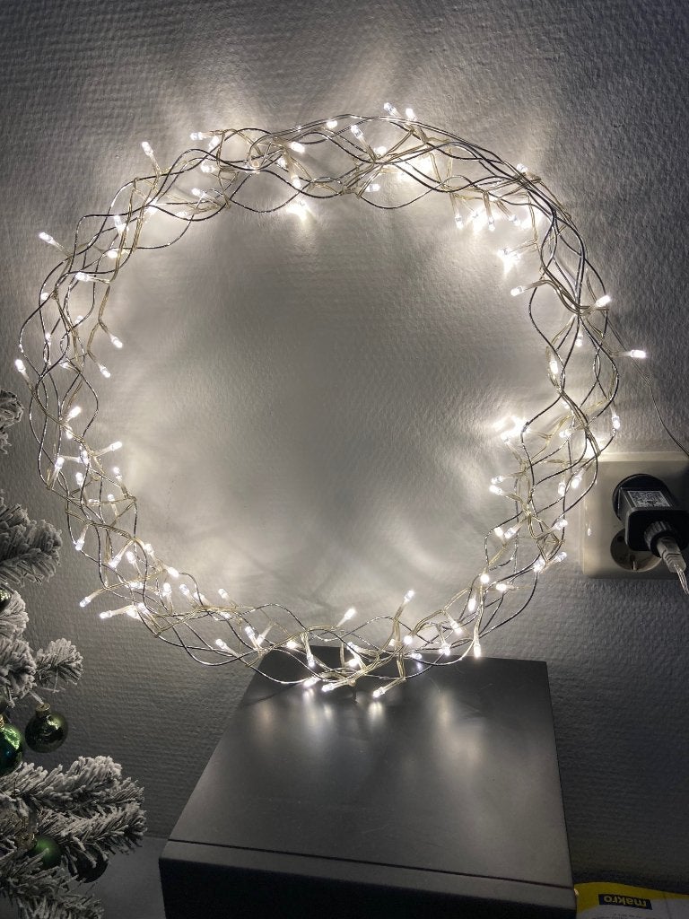 kerst Krans met 120 led lampjes verlichting binnen of buiten, Ophalen of Verzenden, Nieuw