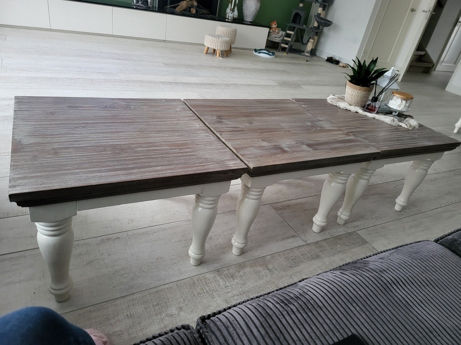 Salontafel/ hoektafel Fleur -3 stuks, Huis en Inrichting, Tafels | Salontafels, Ophalen, 50 tot 100 cm, Vierkant, 50 tot 100 cm