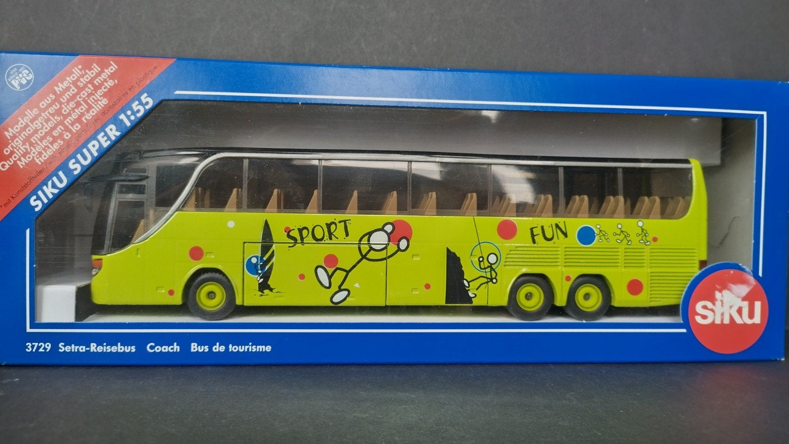 Setra S417 HDH Reisebus Touringcar 1:55 Siku Pol, SIKU, Verzenden, Zo goed als nieuw, Bus of Vrachtwagen