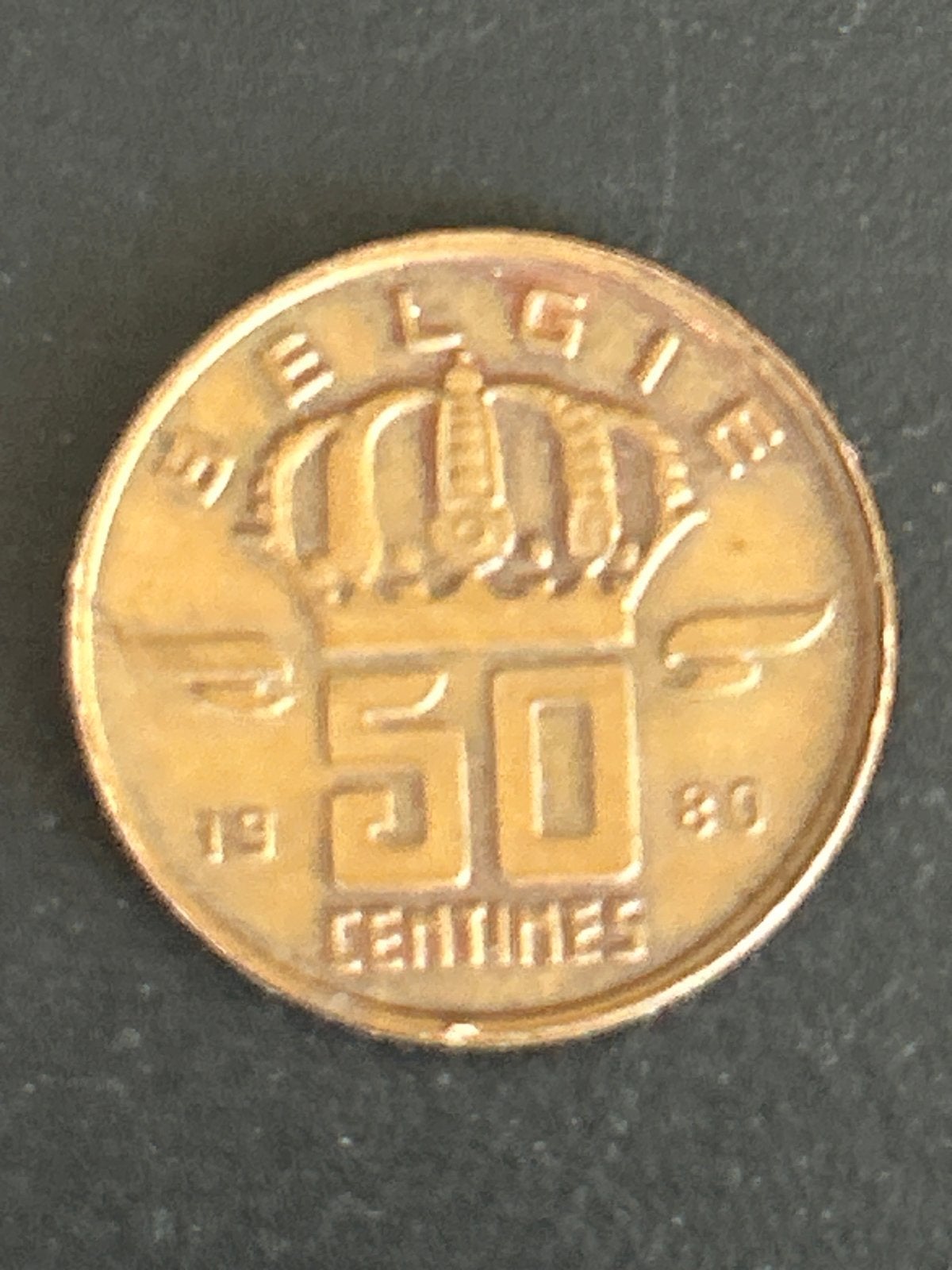 Belgische 50 Centimes munt 1980, Postzegels en Munten, Munten | België, Ophalen of Verzenden, Brons, Losse munt