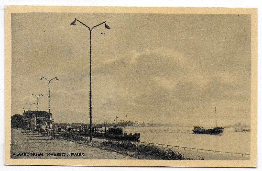 Vlaardingen de maasboulevard Oude ongelopen( B6531), Ophalen of Verzenden, 1940 tot 1960, Ongelopen, Zuid-Holland