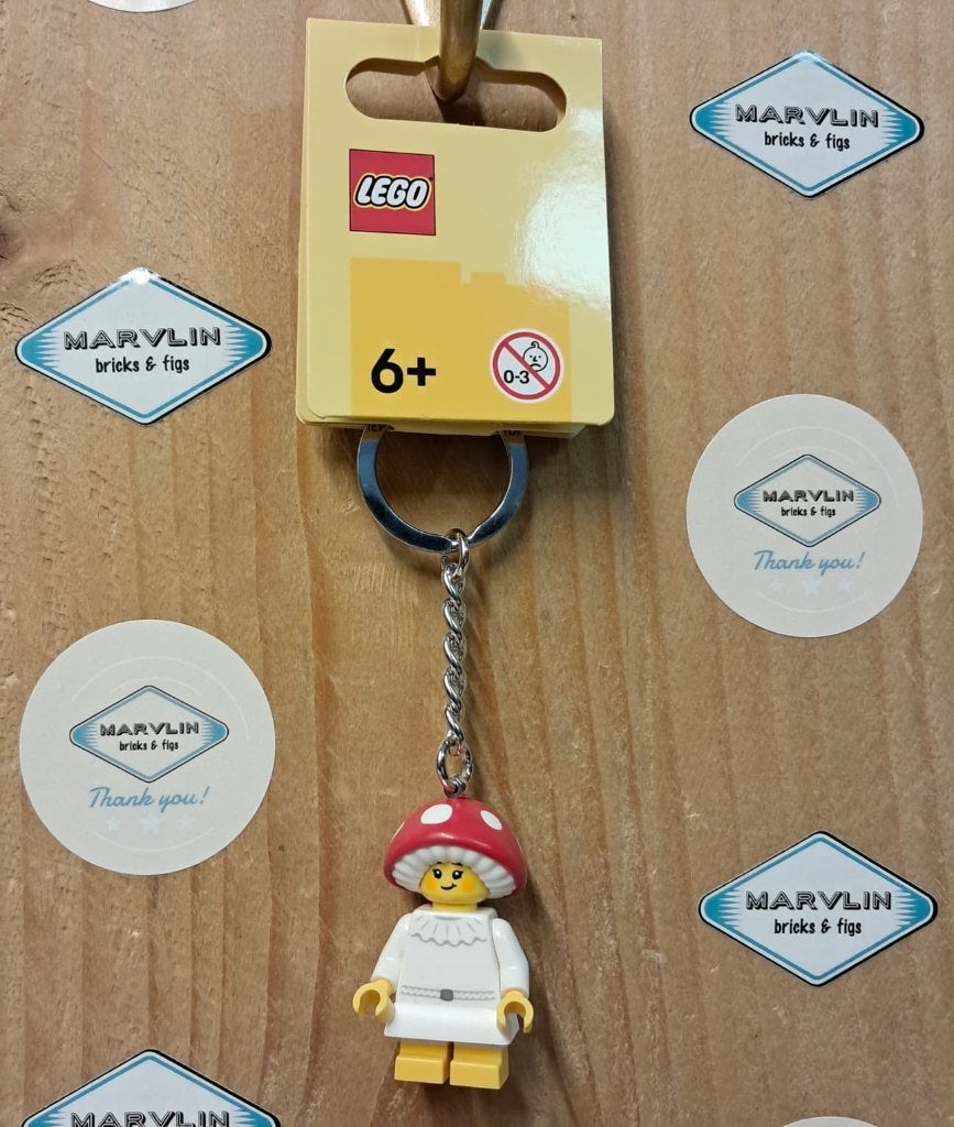 LEGO Mushroom Sprite, sleutelhanger (nieuw), Overige thema's, Lego, Nieuw, Ophalen of Verzenden