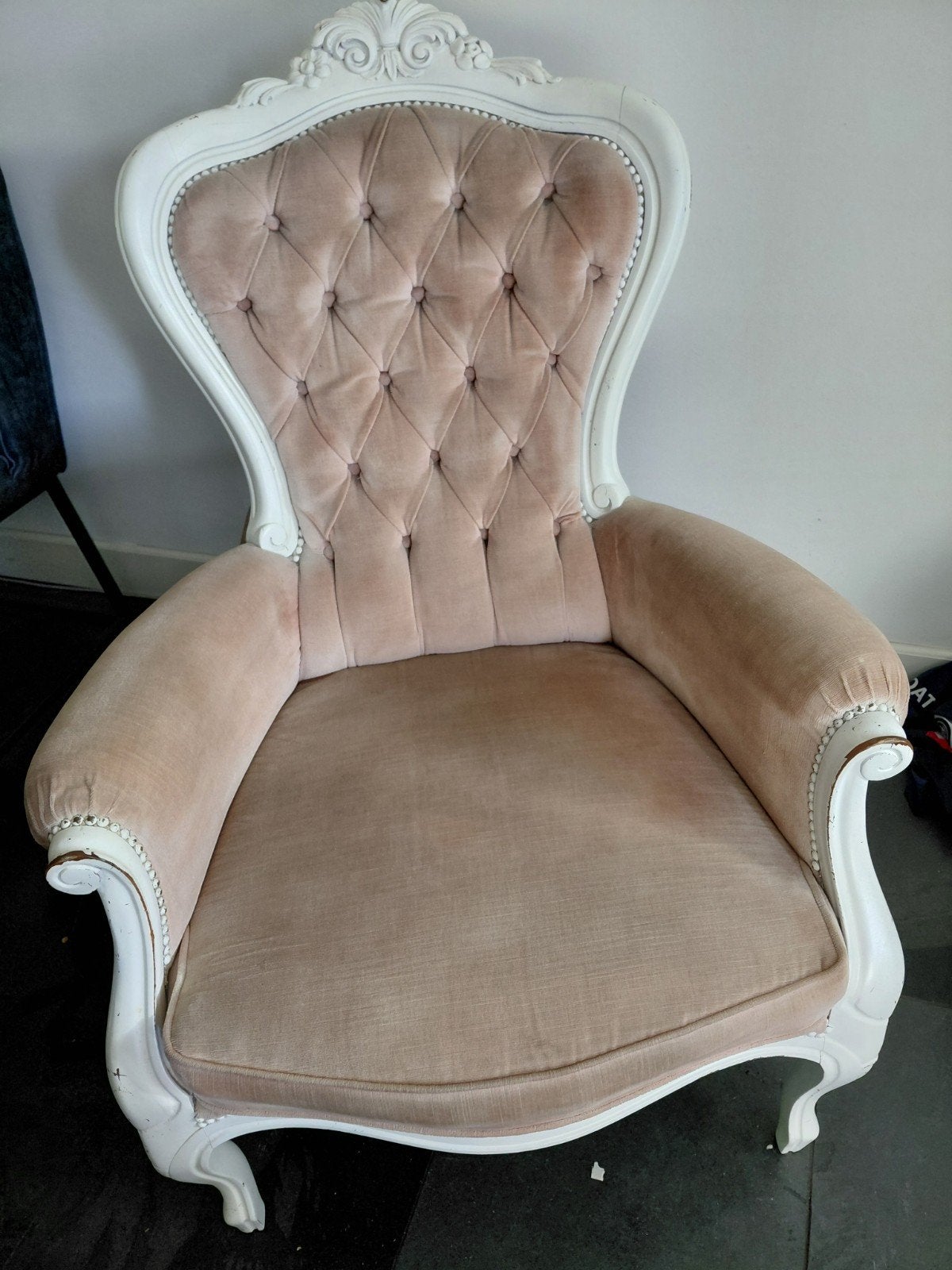 Barokke fauteuil stoel, Ophalen, Barok, Wit, Zo goed als nieuw