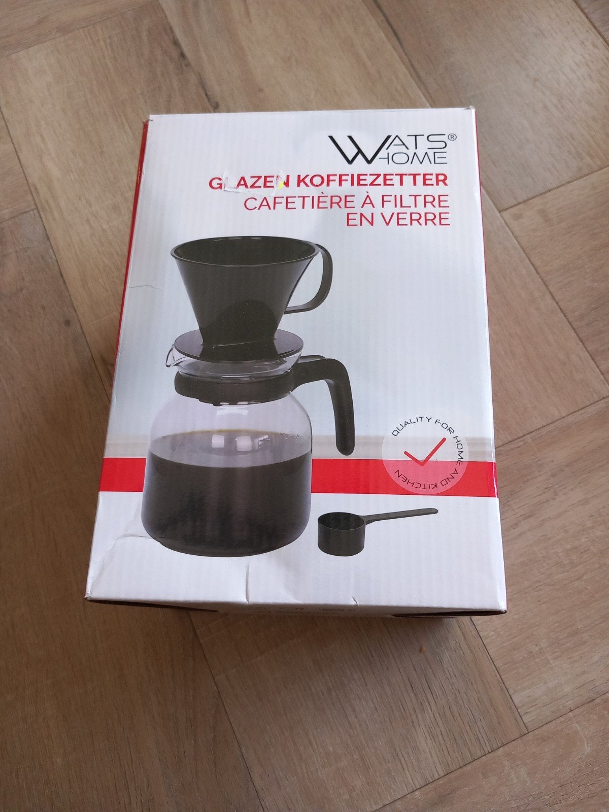 Wats Home Glazen Koffiezetter Cafetière, Witgoed en Apparatuur, Koffiezetapparaten, Gemalen koffie, Ophalen of Verzenden, 4 tot 10 kopjes