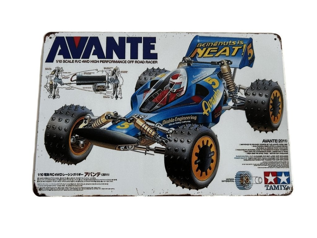 Tamiya Boxart metalen bord 20x30cm Avante nieuw, Ophalen of Verzenden, Nieuw, Overige schalen, Onderdeel