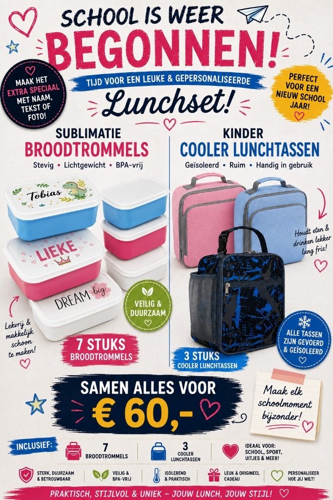 Sublimatie brood trommels en lunchtasjes., Ophalen of Verzenden, Nieuw, Overige typen