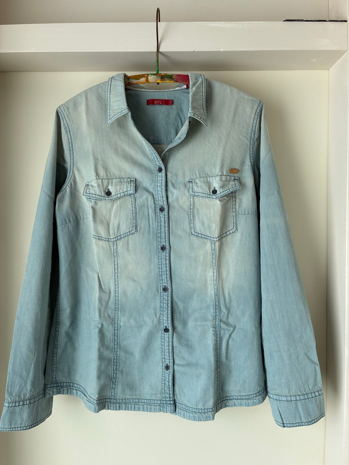 EDC spijkerblouse maat L, Ophalen of Verzenden, Nieuw, Maat 42/44 (L), Blauw