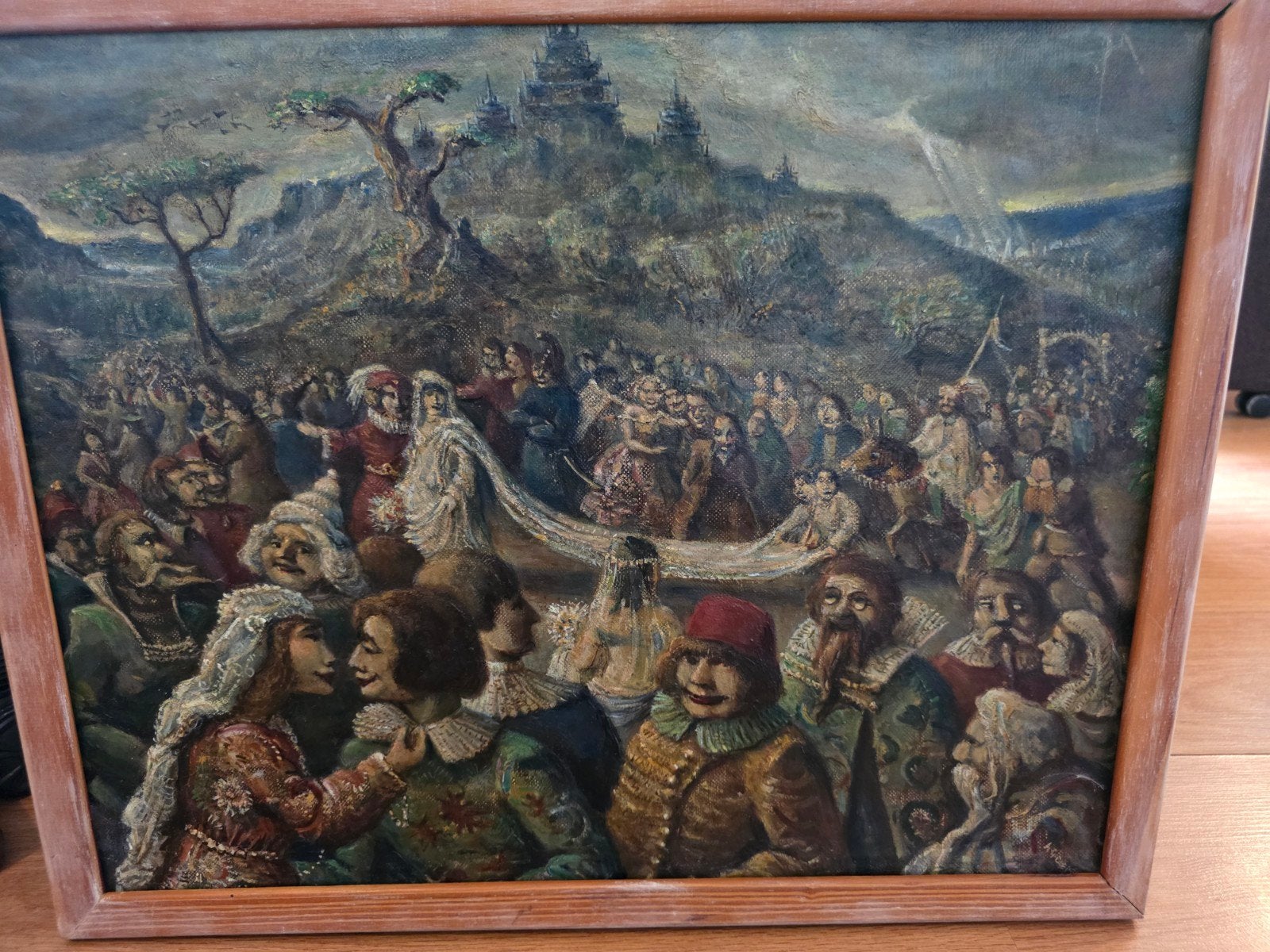 DIEPERINK       Feestelijk tafereel met kasteel, Ophalen of Verzenden
