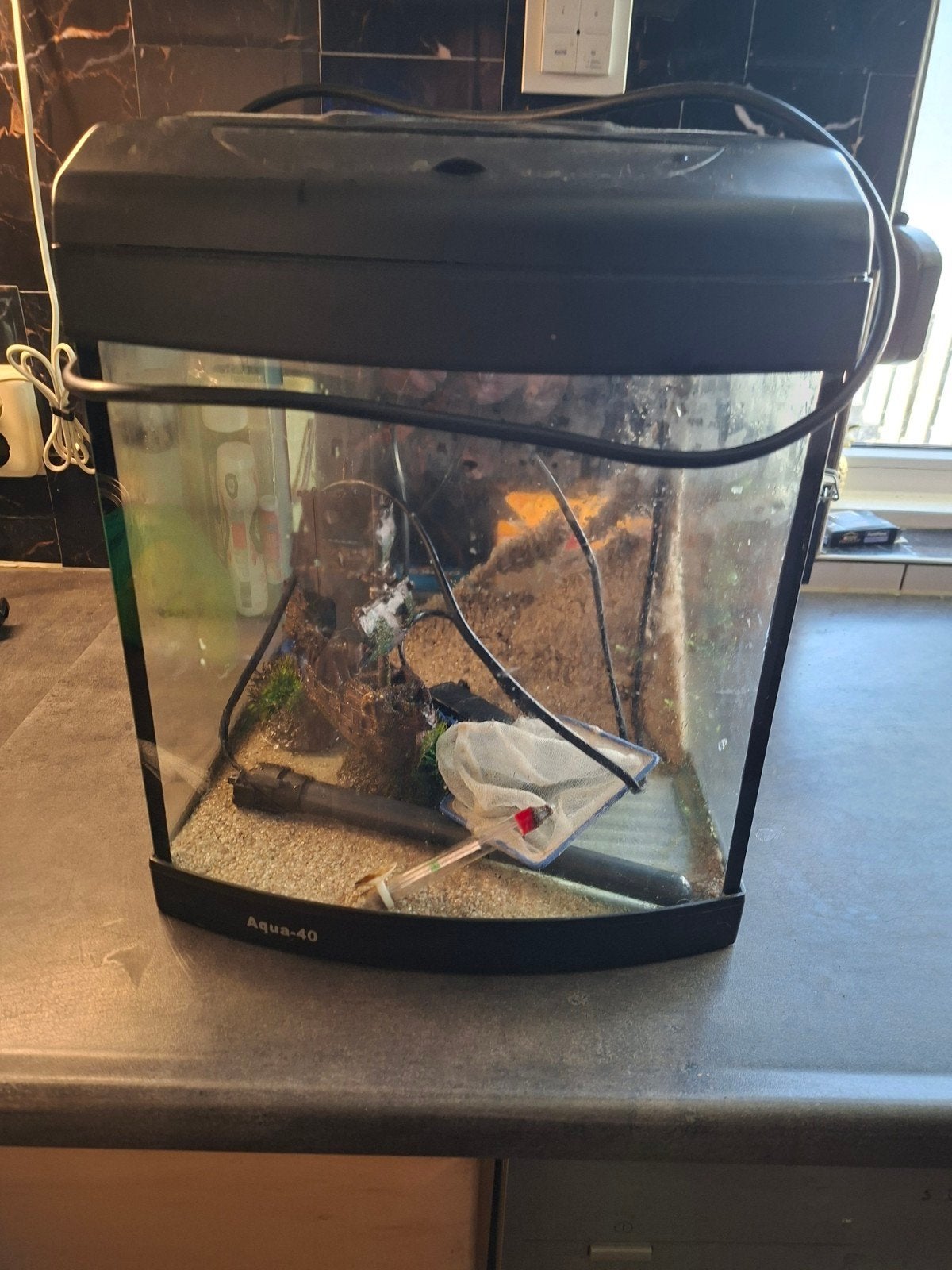 Aquarium, Ophalen, Leeg aquarium