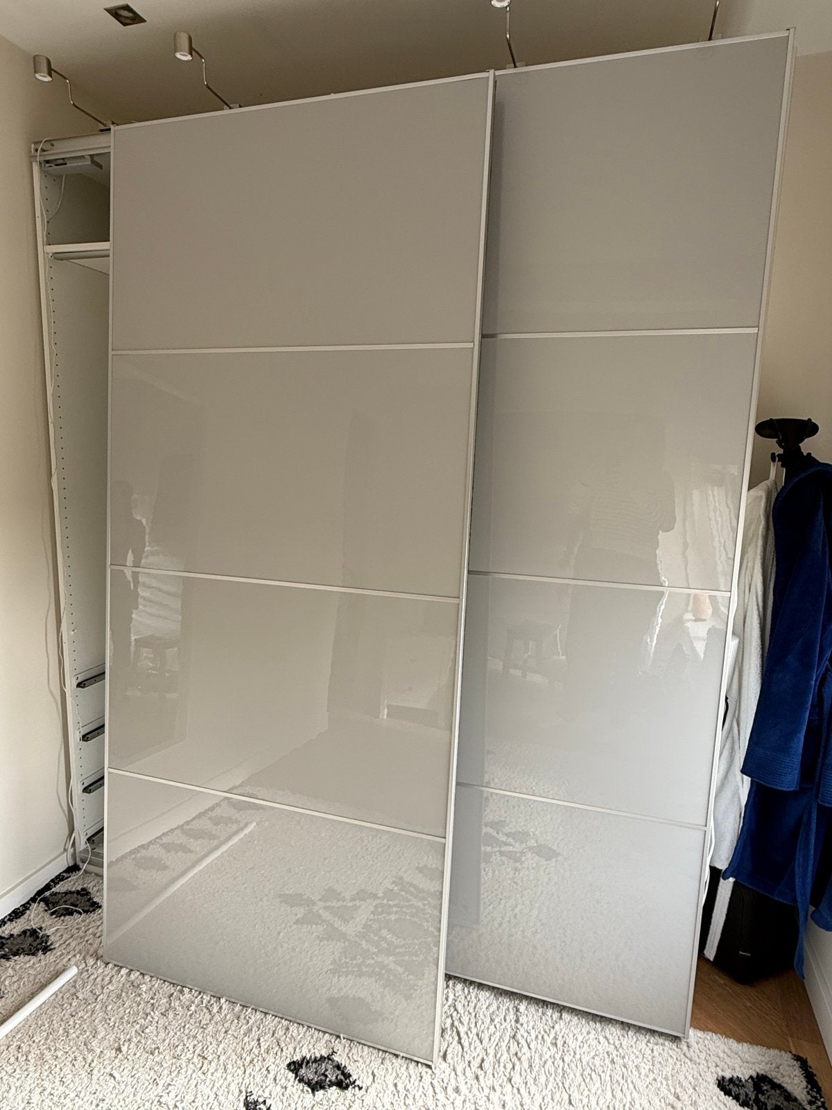 Ikea Pax twee grijze deuren 100x236, Ophalen, Kunststof, Gebruikt, 200 cm of meer