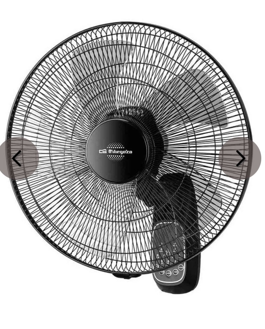 Orbegozo WF 0247 Wandventilator Zwart met Afstandsbediening, Witgoed en Apparatuur, Ophalen of Verzenden, Ventilator met afstandsbediening
