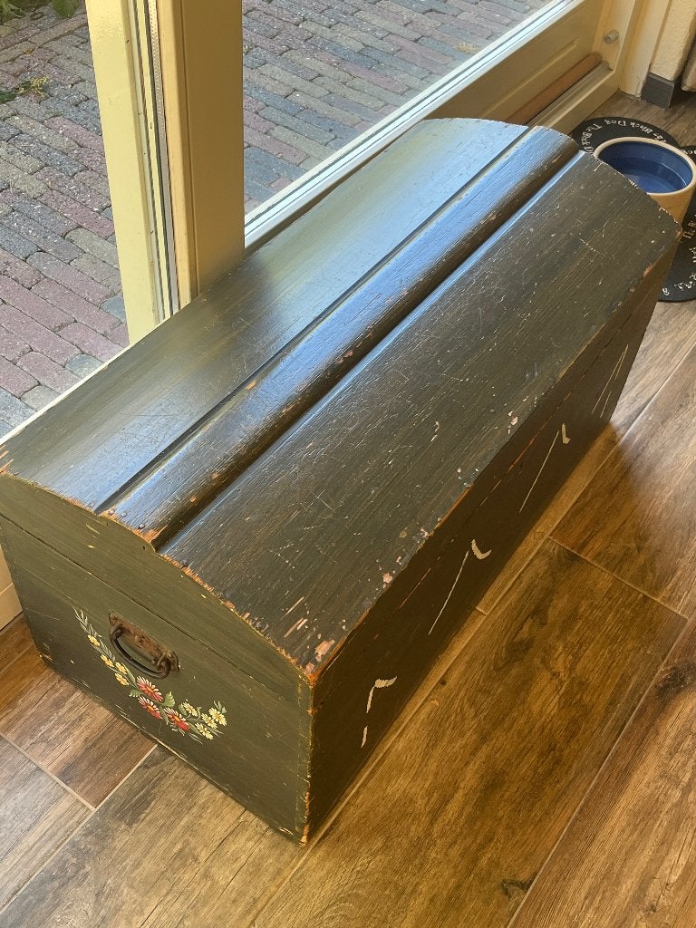 Groene Kist, Huis en Inrichting, Woonaccessoires | Kisten, Ophalen, Gebruikt, 100 tot 150 cm, Grenenhout