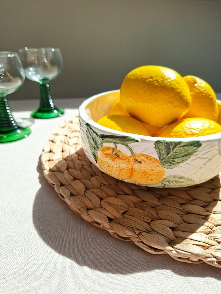 Barbotine fruit kom / schaal, Huis en Inrichting, Ophalen of Verzenden