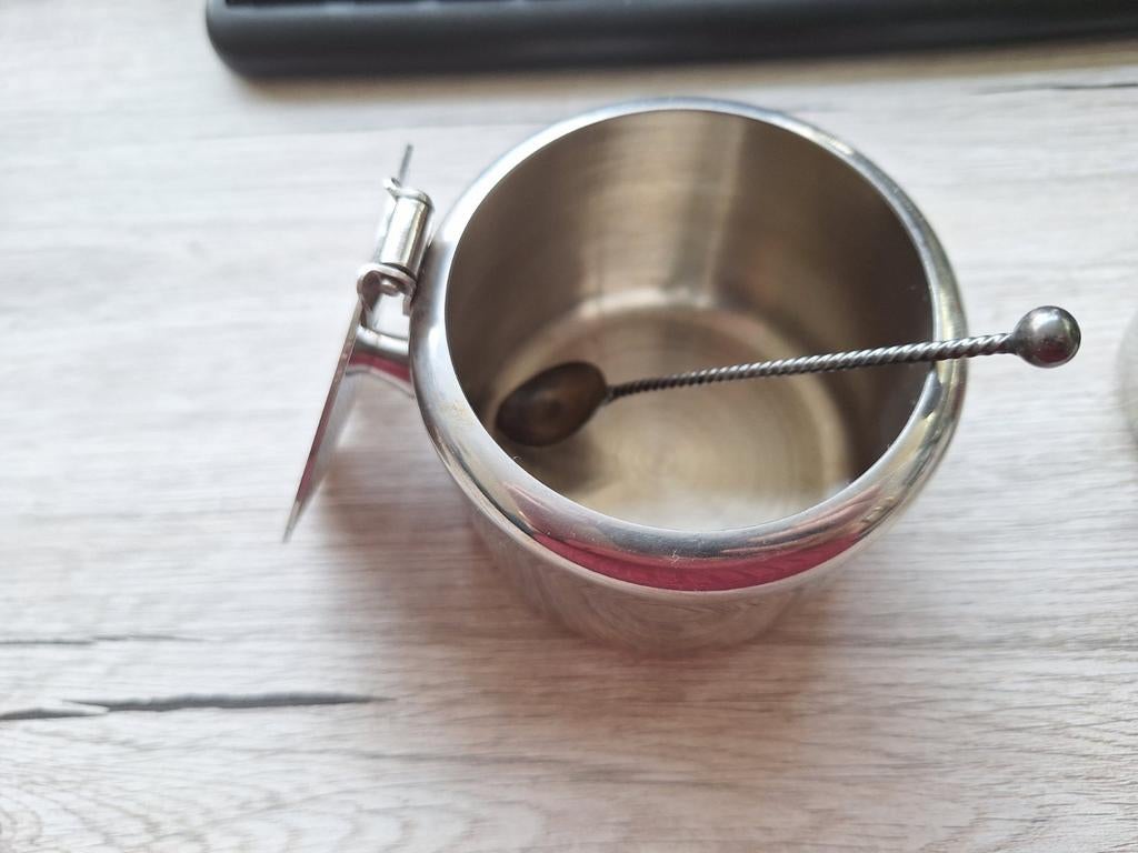 Zilverkleurig melk en suiker stel, Overige materialen, Overige typen, Onbekend, Ophalen of Verzenden
