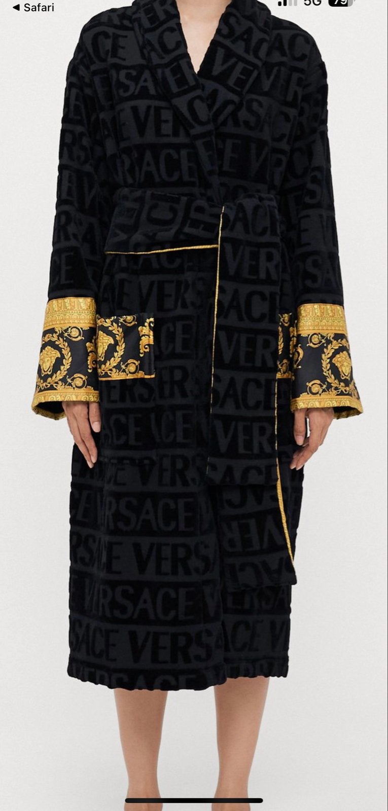 Luxe Versace Badjas Zwart met Gouden Details NIEUW XXL, Ophalen of Verzenden, Zo goed als nieuw