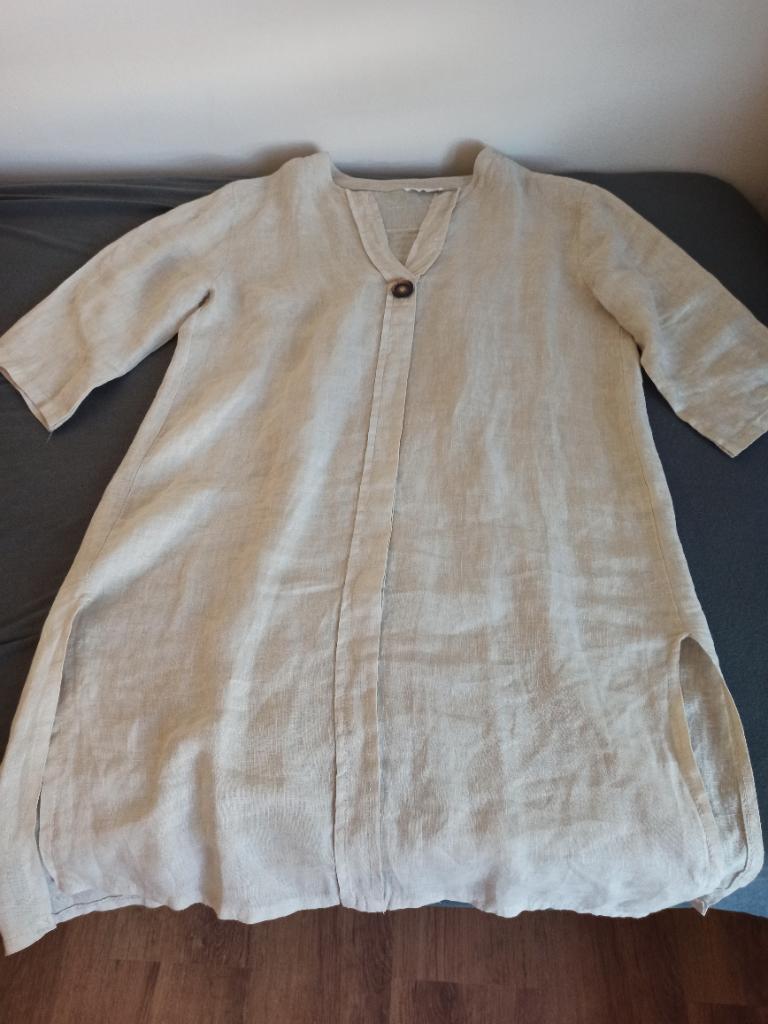 Jurk, Verzenden, Beige, Maat 42/44 (L), Onder de knie