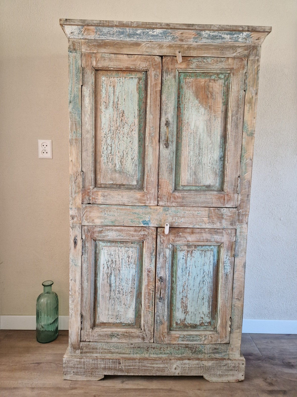 Originele Indiase kast -- massief hout -- TV meubel, Ophalen