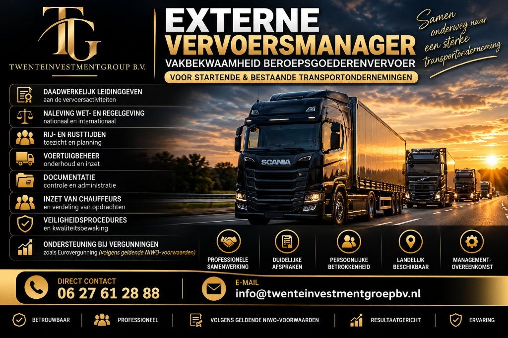Externe Transport Manager, Variabele uren, MBO, Vanaf 5 jaar, Overige vormen