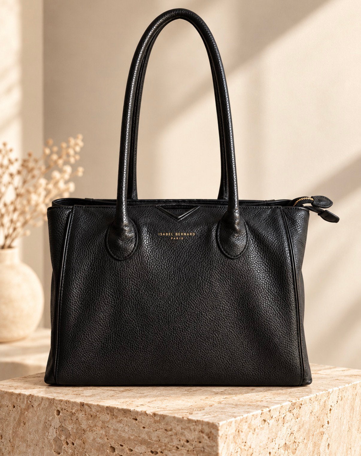 Isabel Bernard shopper handtas Zwart Leer, Sieraden, Tassen en Uiterlijk, Verzenden, Zo goed als nieuw, Zwart, Shopper