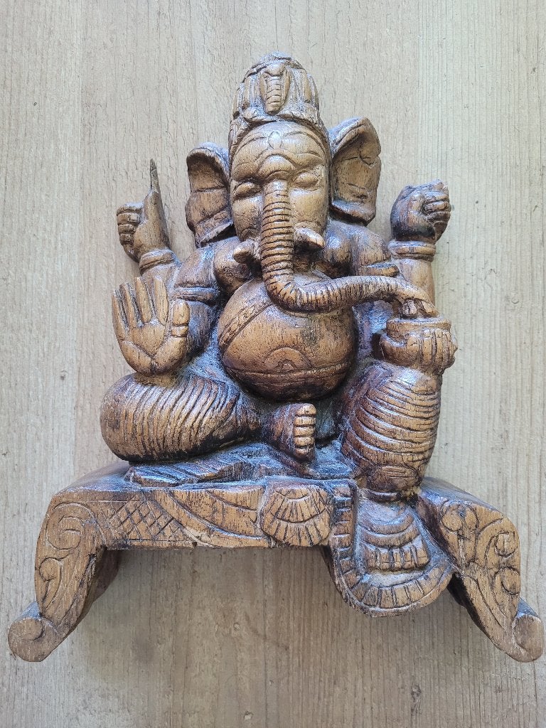 Collectible Old Wooden Hand Carved Figure Ganesha, Ophalen of Verzenden