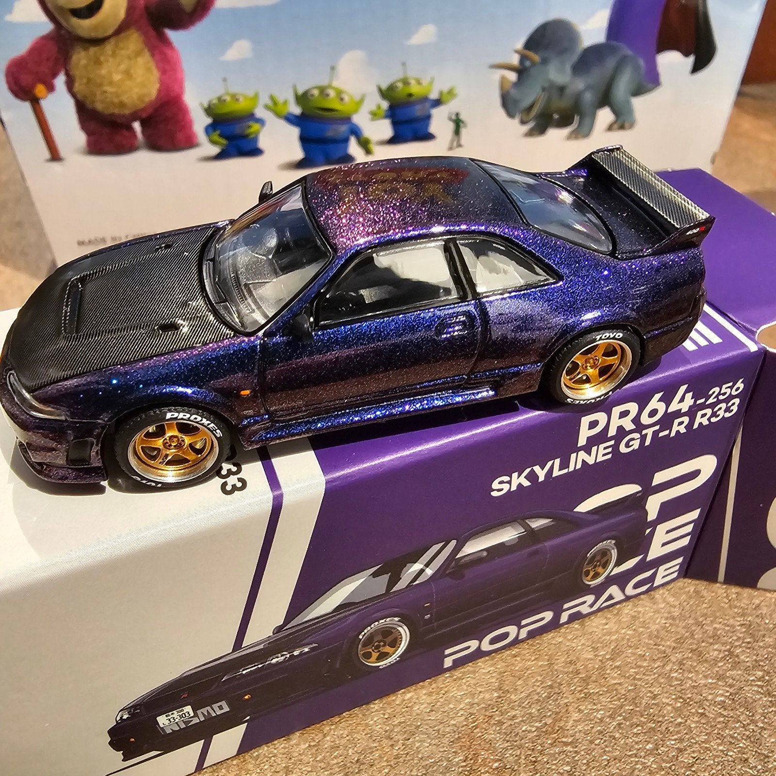 Pop Race Nissan Skyline GT-R R33 PR64-256 Diecast Model, Nieuw, Geen e-mailadres bekend, Ophalen of Verzenden, Pop Race
