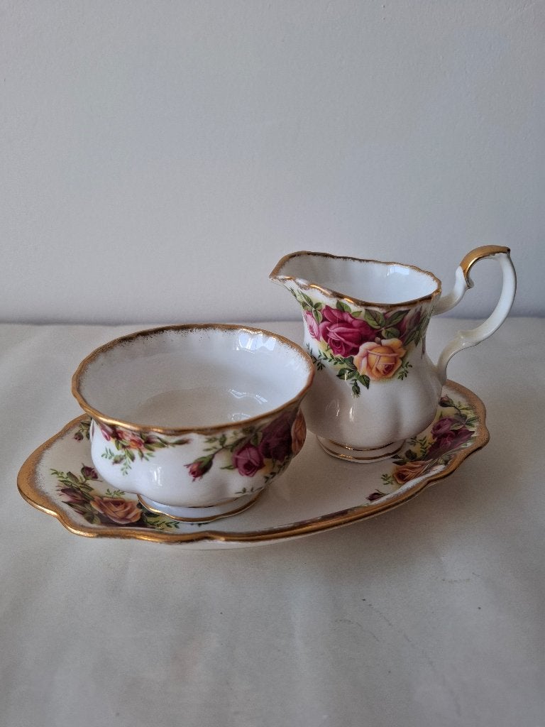 Vintage suiker en melk set Royal Albert, Antiek en Kunst, Ophalen
