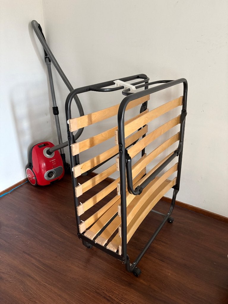 Eenpersoons Opklapbed (zonder matras) 80x185 cm, Ophalen, Eenpersoons, Zwart, 190 cm of minder