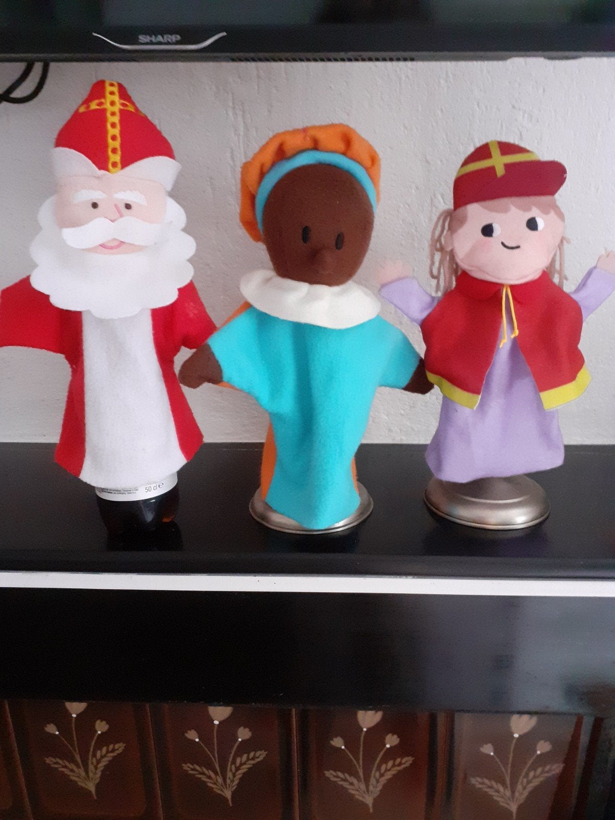 Sint en Piet en jongetje handpoppen, Ophalen of Verzenden
