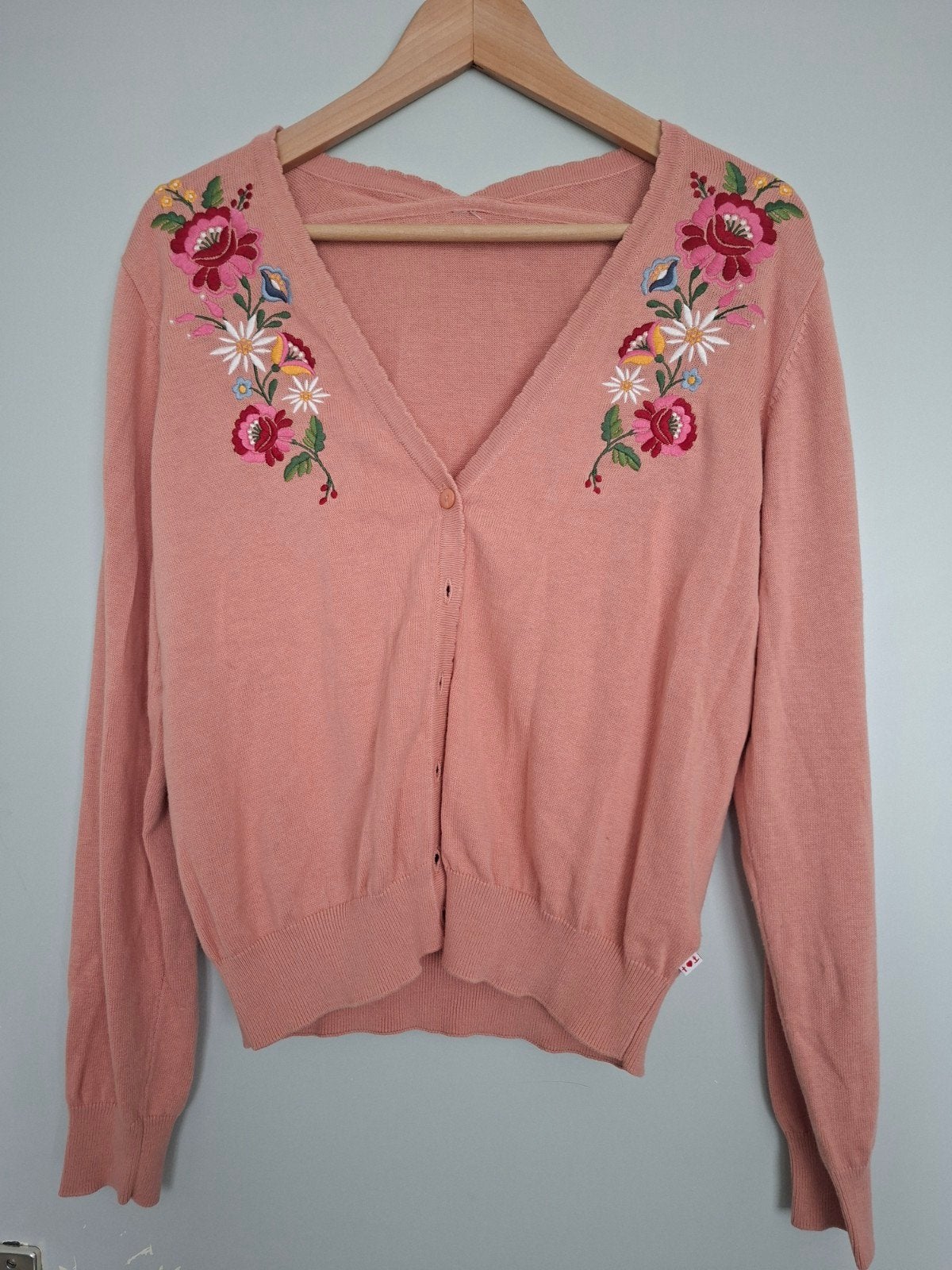 Blutsgeschwister vest met bloemenborduursel, maat L, Maat 42/44 (L), Ophalen of Verzenden, Roze, Blutsgeschwister