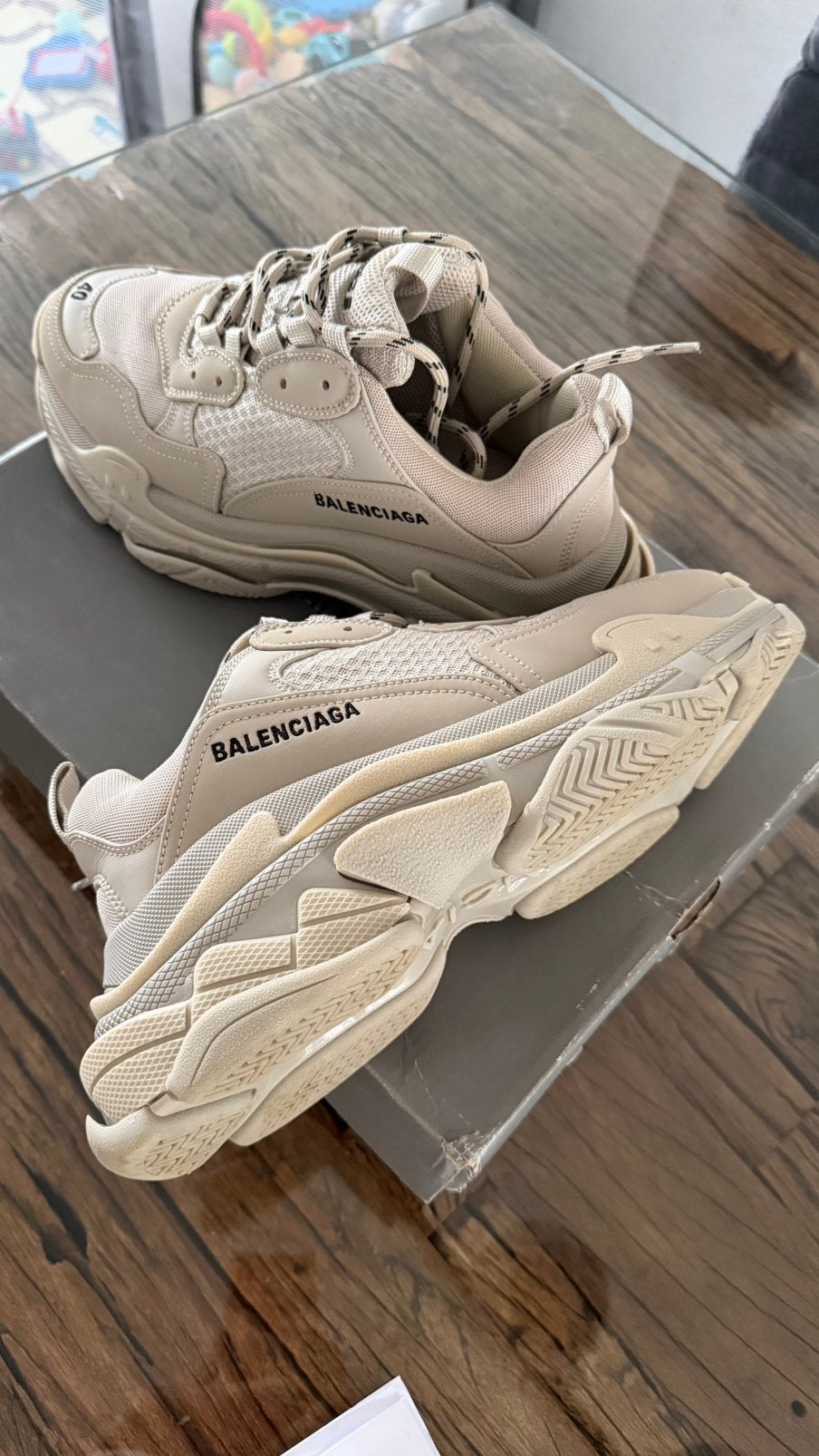 Balenciaga Track Sneakers crème/wit – origineel maat 40, Overige kleuren, Ophalen of Verzenden, Sneakers of Gympen, Zo goed als nieuw