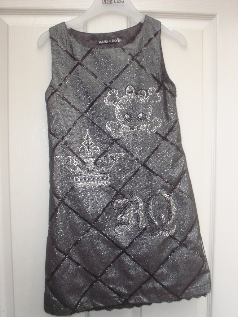 zwarte glitter tuniek, maat 146/152, Zo goed als nieuw, Jurk of Rok, Riebel Q by RQ, Verzenden
