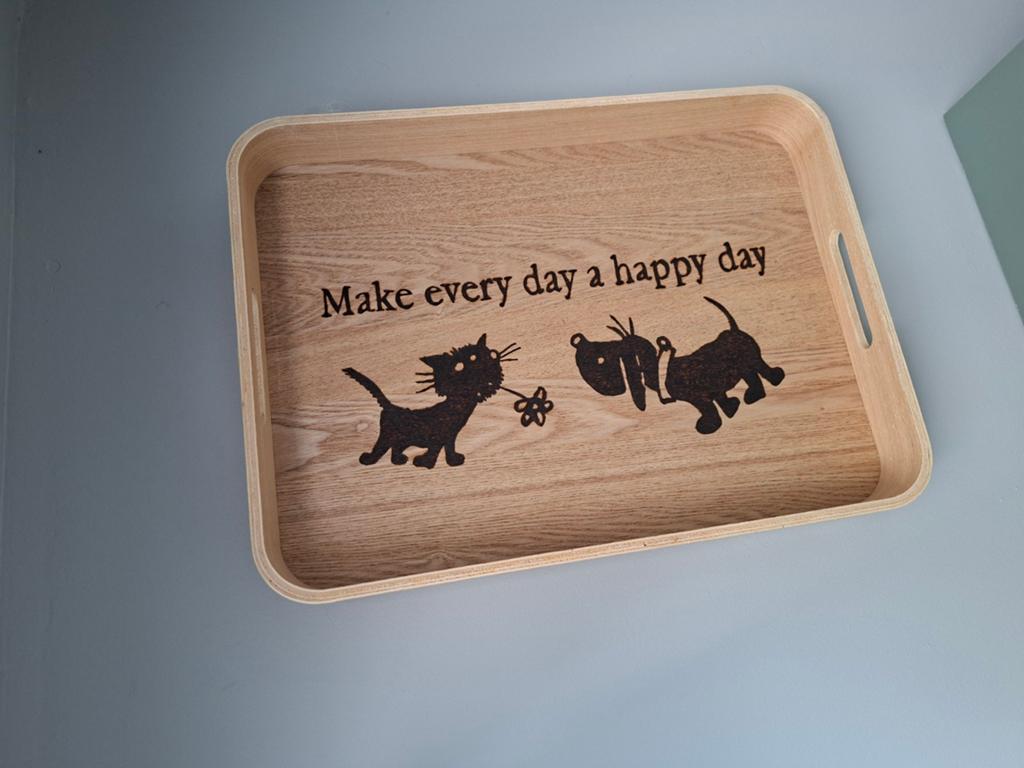 Houten dienblad met Takkie en Siepie., Huis en Inrichting, Ophalen of Verzenden, Zo goed als nieuw, Rechthoekig, Hout